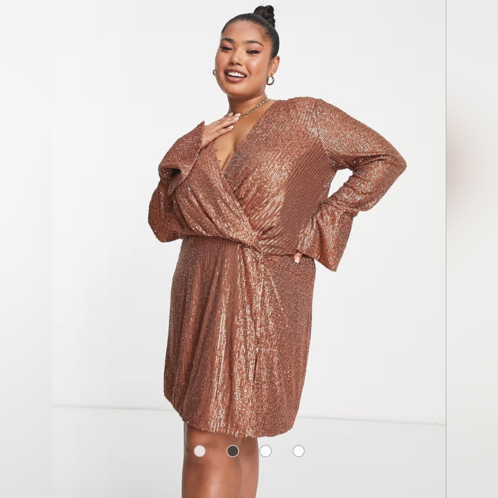 ASOS DESIGN Sequin Wrap Dress